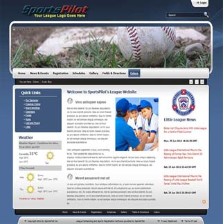 sports league website sample